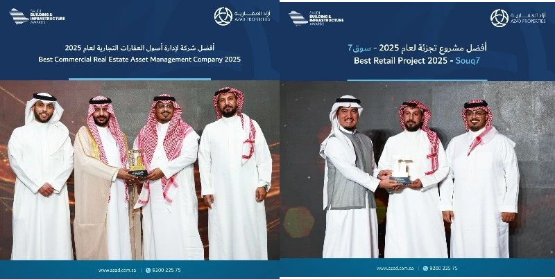 Azad Properties has been honored with two awards at the 4th Annual Saudi Building & Infrastructure Awards 2025